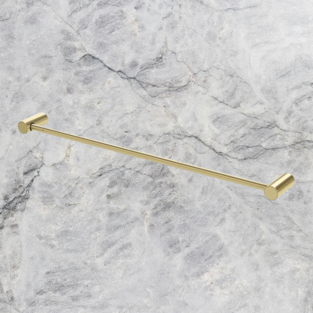 Vivid Slimline Single Towel Rail 600mm  Brushed Gold