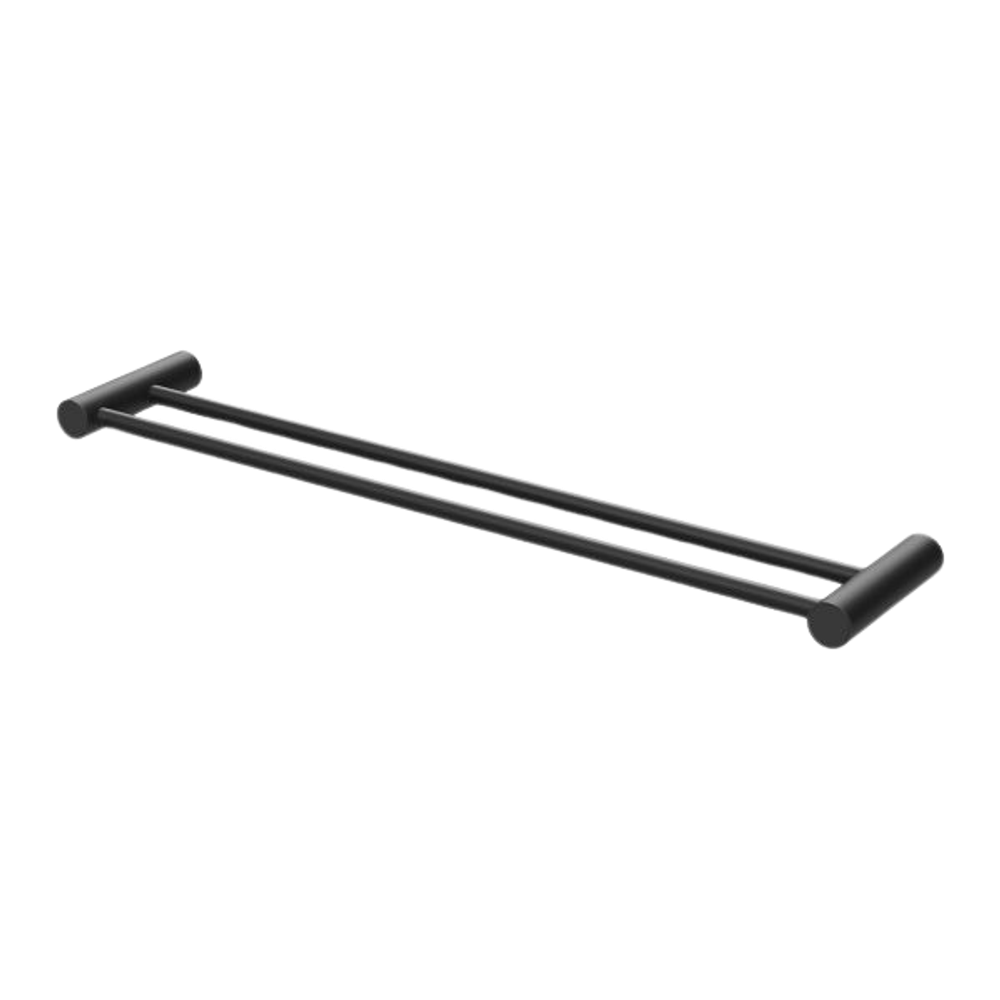 Vivid Slimline Double Towel Rail 600mm Matte Black