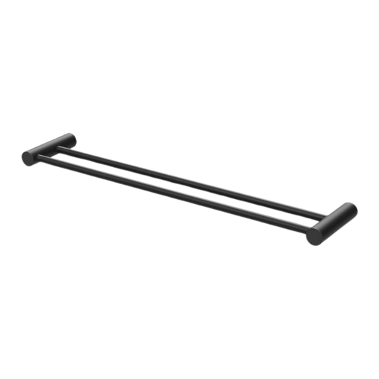 Vivid Slimline Double Towel Rail 600mm Matte Black