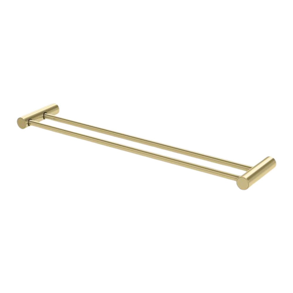 Vivid Slimline Double Towel Rail 600mm  Brushed Gold