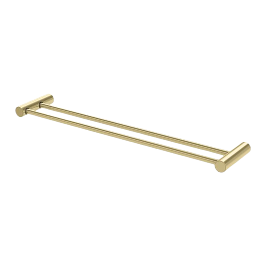 Vivid Slimline Double Towel Rail 600mm  Brushed Gold