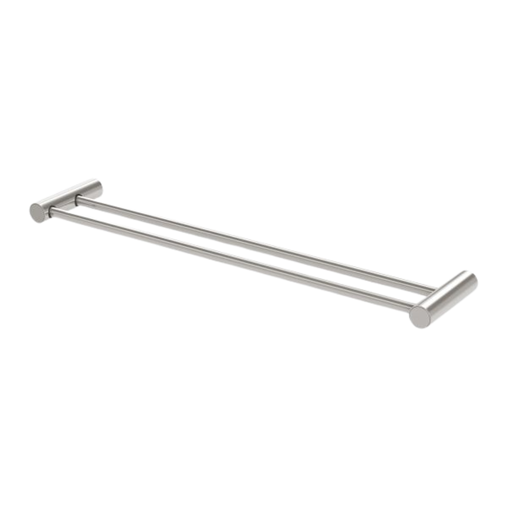 Vivid Slimline Double Towel Rail 600mm Brushed Nickel