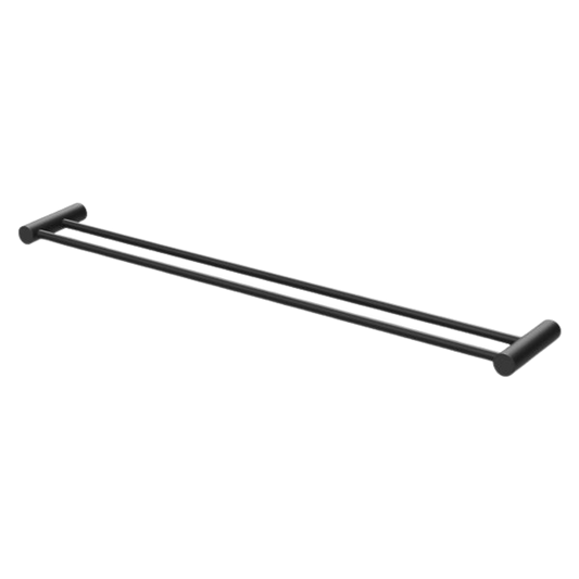 Vivid Slimline Double Towel Rail 800mm Matte Black