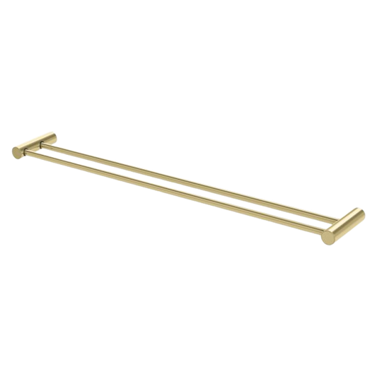 Vivid Slimline Double Towel Rail 800mm  Brushed Gold