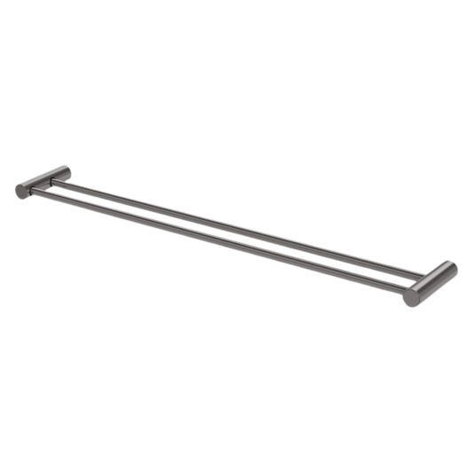 Vivid Slimline Double Towel Rail 800mm  Brushed Carbon