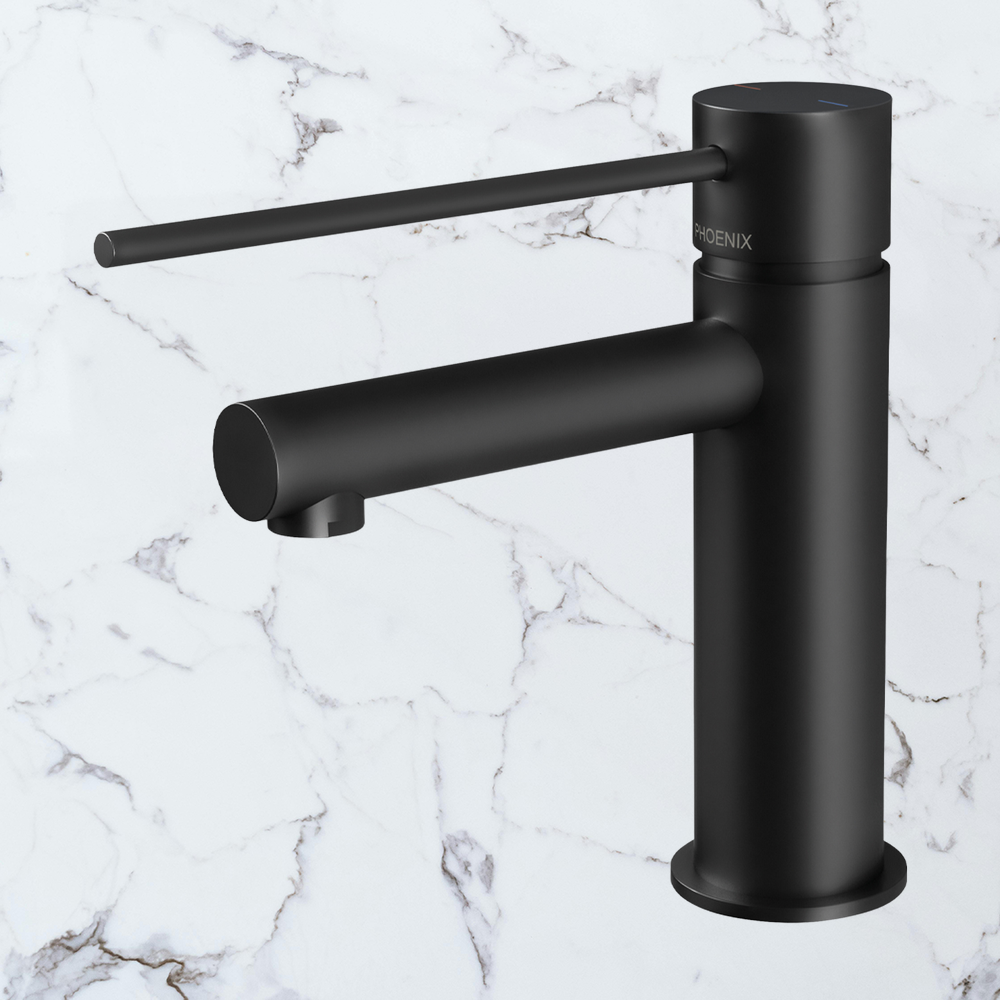 Vivid Slimline Basin Mixer with Extended Lever  Matte Black