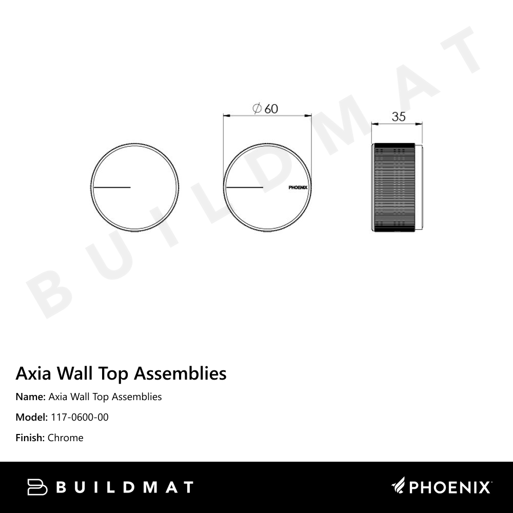 Axia Wall Top Assemblies Chrome