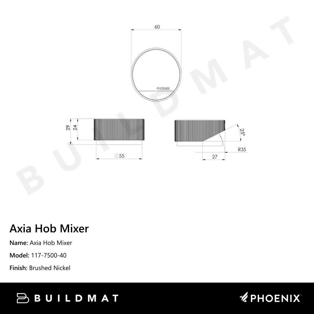 Axia Hob Mixer  Brushed Nickel