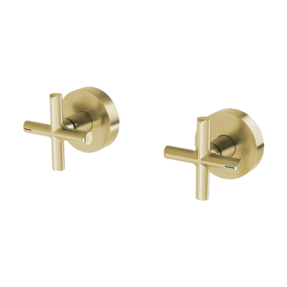 Vivid Slimline Plus Wall Top Assemblies 15mm Extended Spindles Brushed Gold