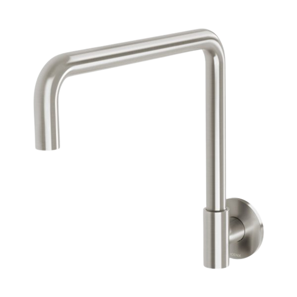 Vivid Slimline Plus Wall Sink Outlet 240mm Squareline  Brushed Nickel