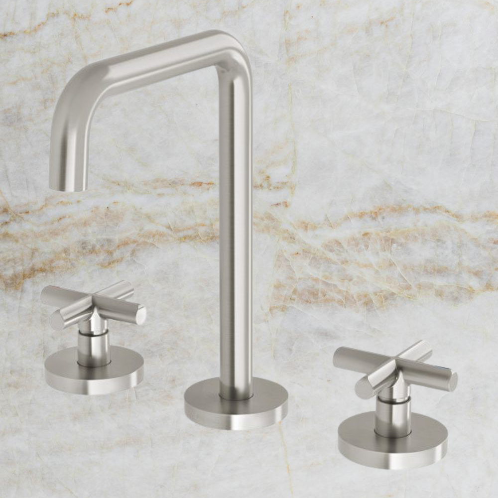 Vivid Slimline Plus Basin Set Brushed Nickel