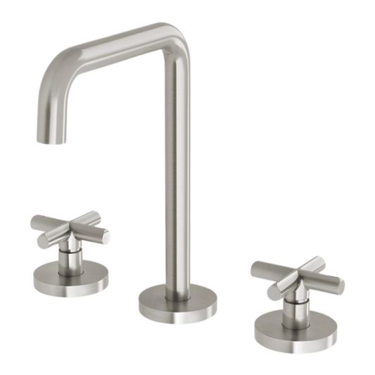 Vivid Slimline Plus Basin Set Brushed Nickel