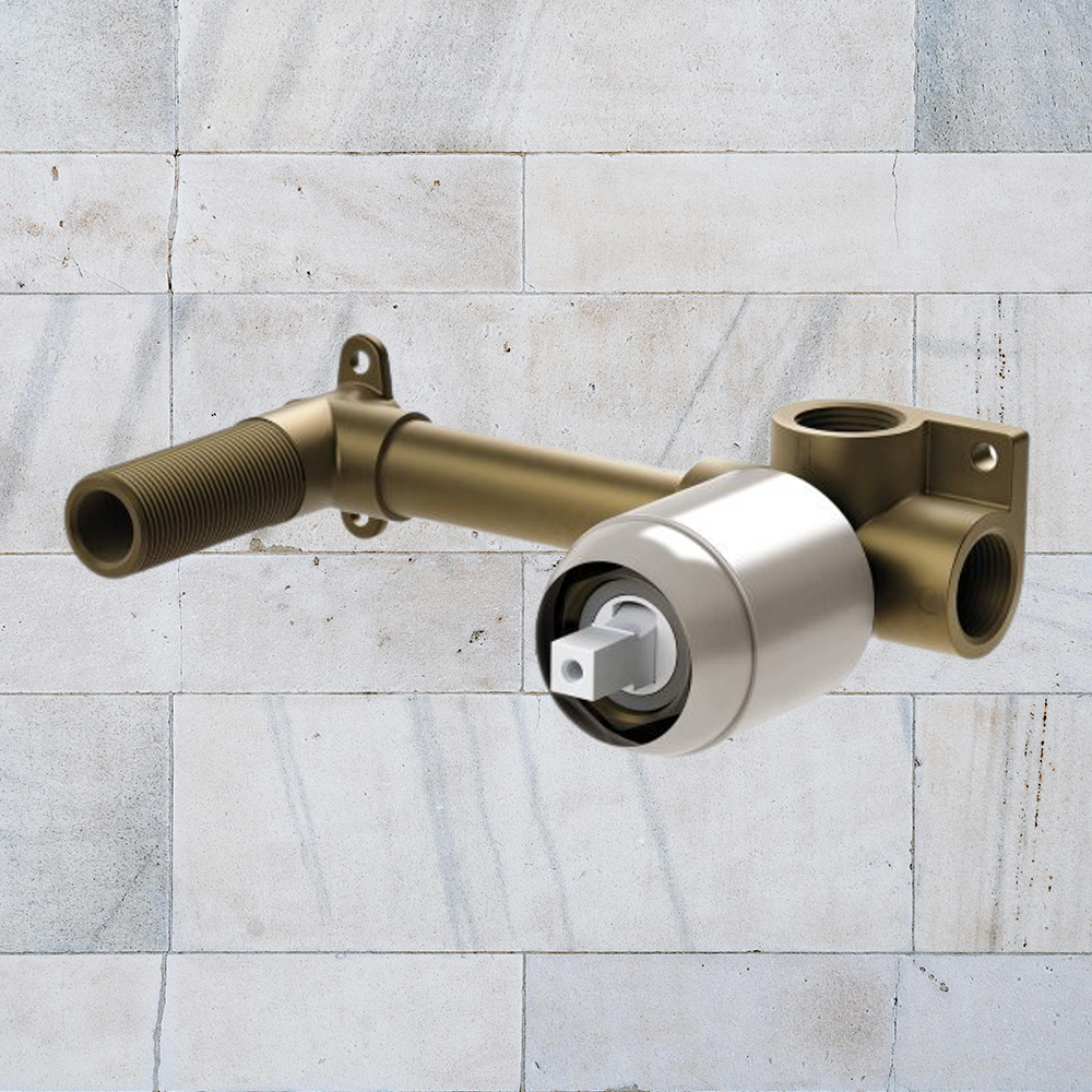 Builders Wall Mixer Set Breech Only Brushed Nickel