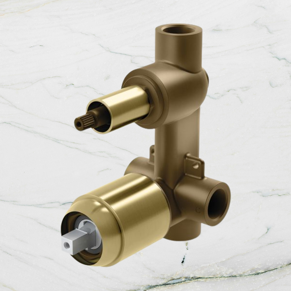 Builders Shower / Bath Diverter Mixer Body Only Brushed Gold