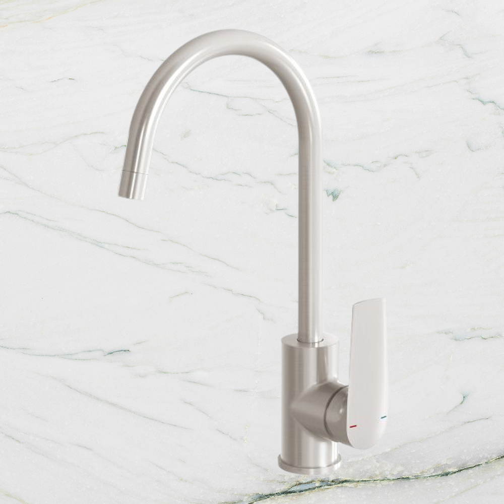 Arlo Sink Mixer 200mm Gooseneck Brushed Nickel