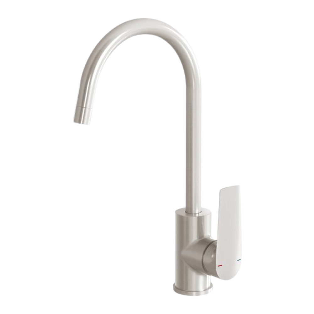 Arlo Sink Mixer 200mm Gooseneck Brushed Nickel