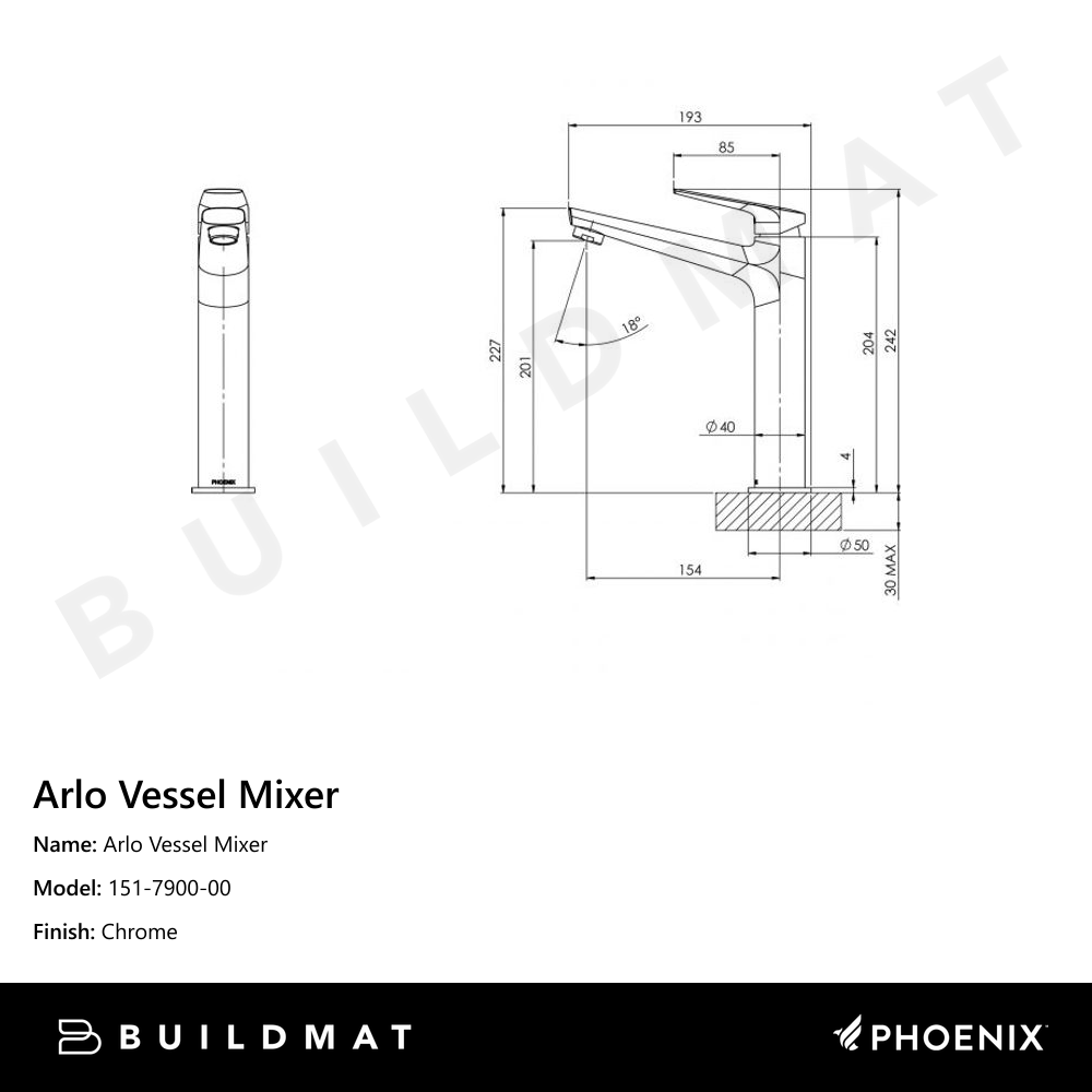 Arlo Vessel Mixer Chrome