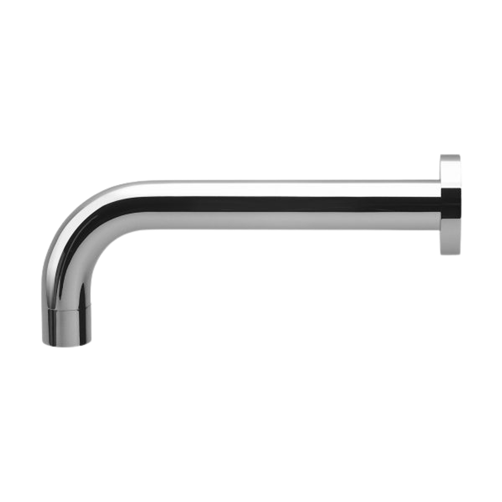 Vivid Wall Bath Outlet 200mm Curved Chrome