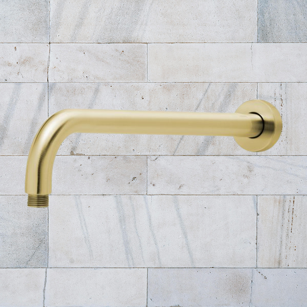 Vivid Shower Arm 400mm Round Brushed Gold