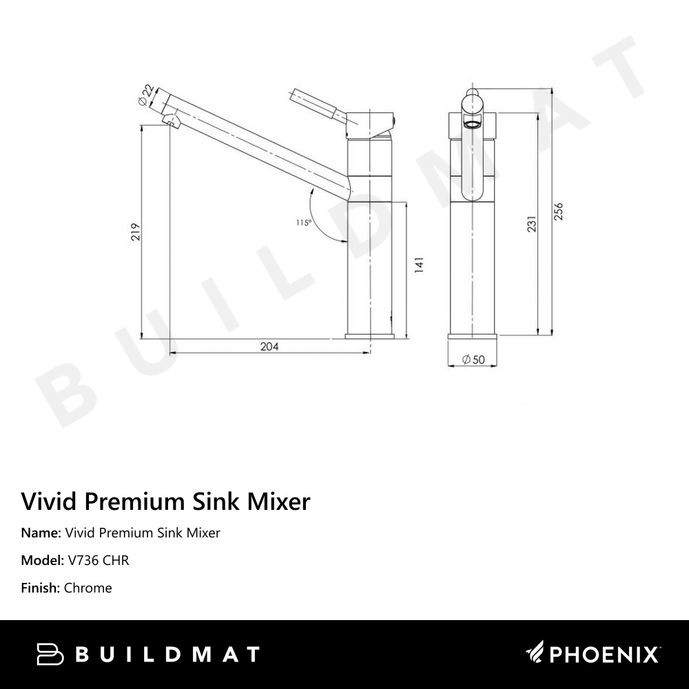 Vivid Premium Sink Mixer Chrome