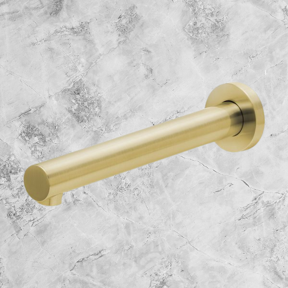 Vivid Wall Bath Outlet 200mm Brushed Gold