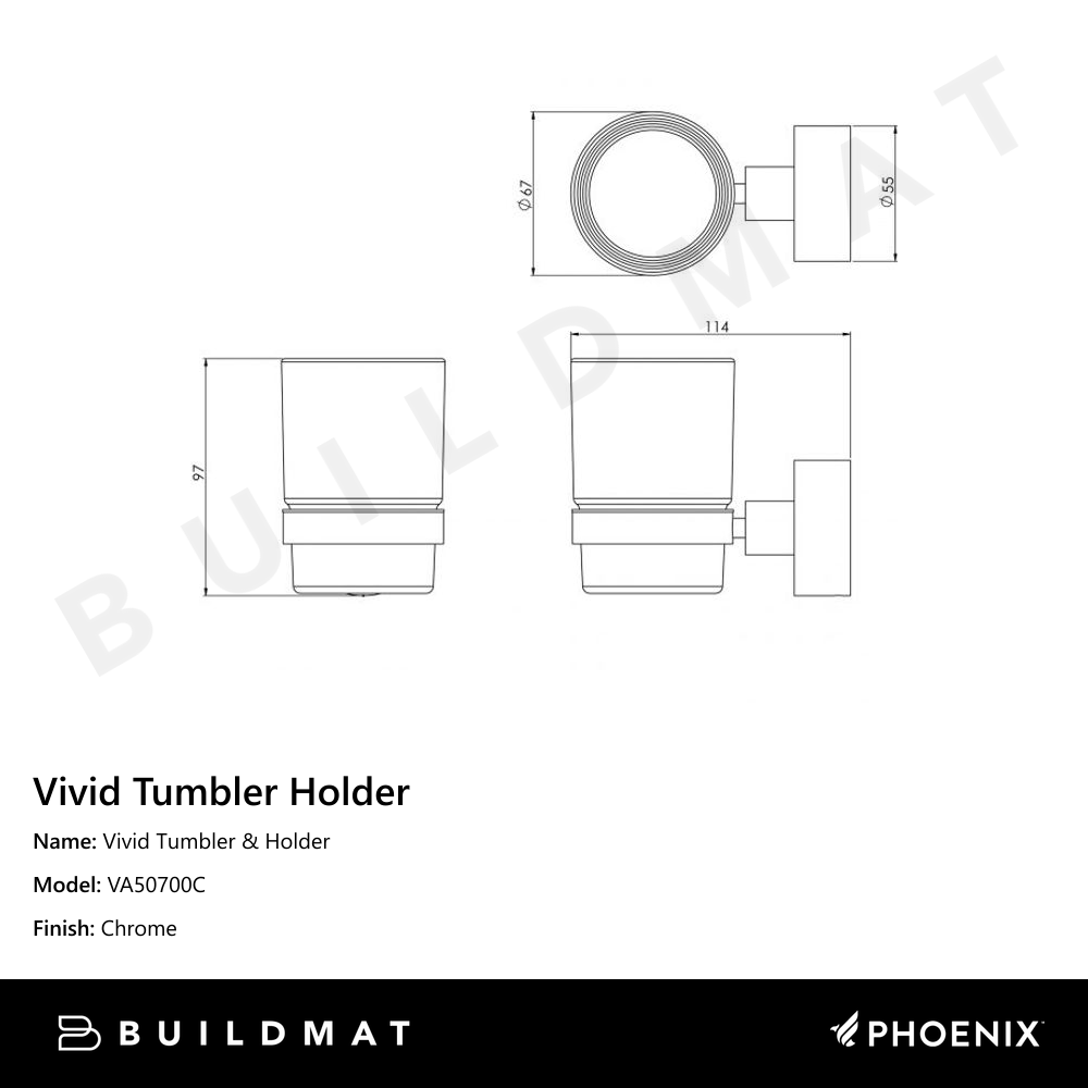 Vivid Tumbler & Holder Chrome