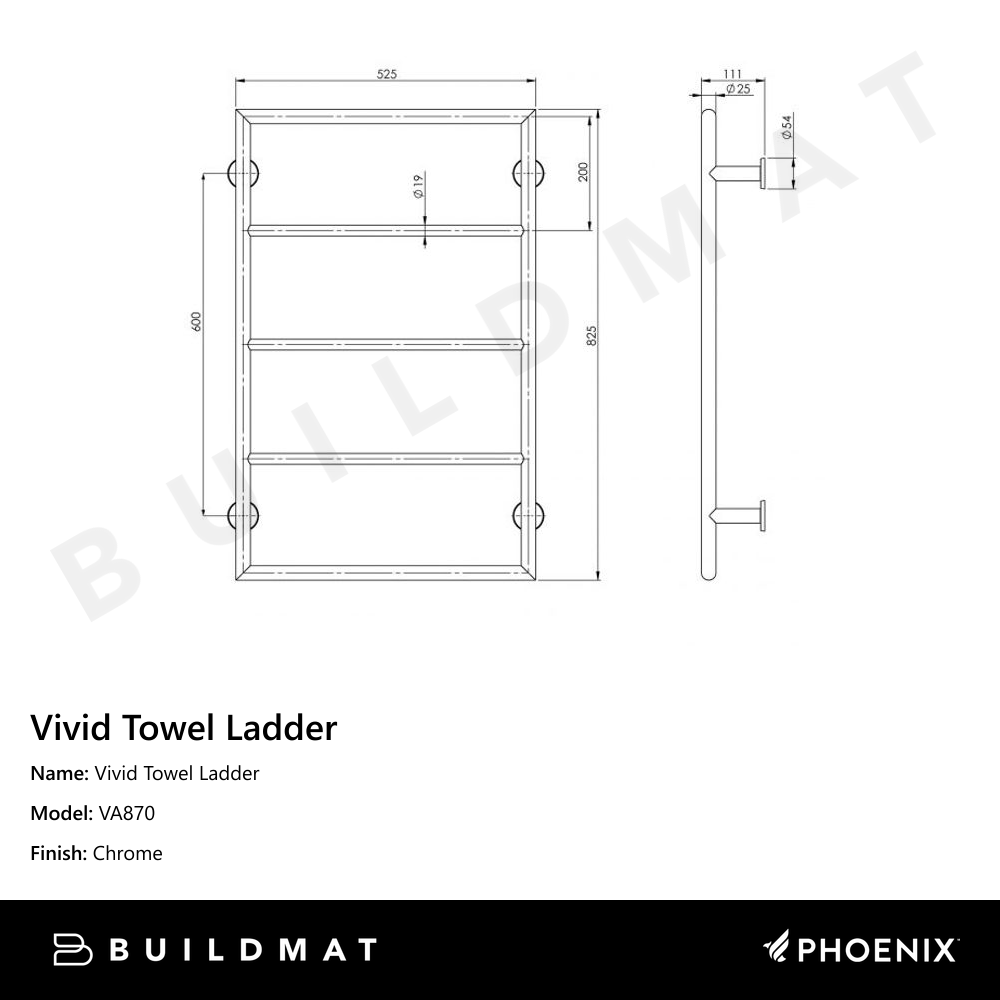 Vivid Towel Ladder Chrome