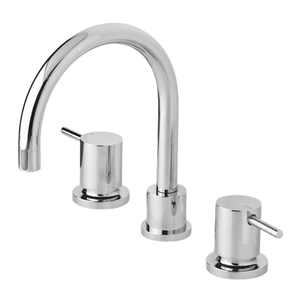 Vivid Pin Lever Basin Set Swivel Gooseneck Outlet Chrome