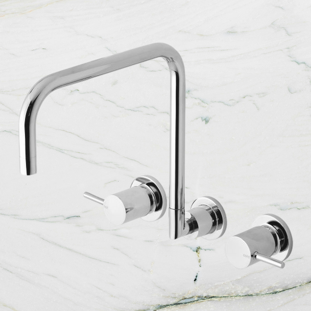 Vivid Pin Lever Wall Sink Set 240mm Squareline Chrome