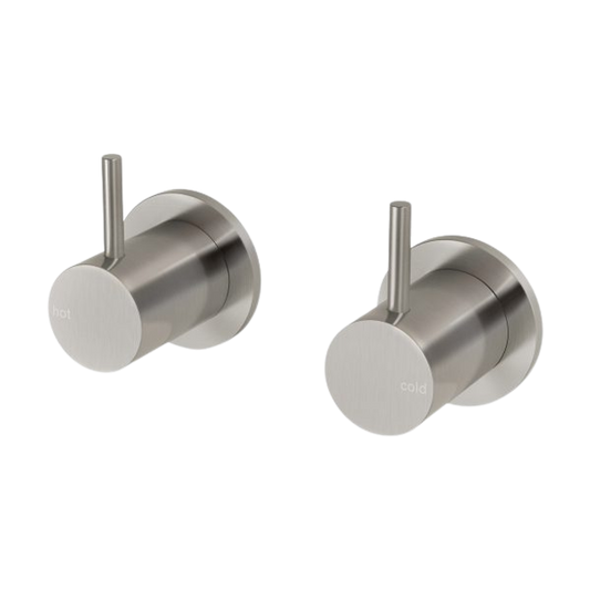 Vivid Slimline Wall Top Assemblies 15mm Extended Spindles Brushed Nickel