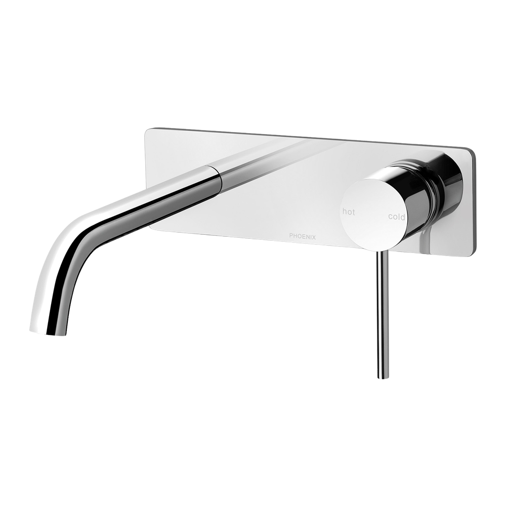 Vivid Slimline SwitchMix Wall Basin / Bath Mixer Set 180mm Fit-Off Kit Chrome