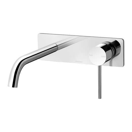 Vivid Slimline SwitchMix Wall Basin / Bath Mixer Set 180mm Fit-Off Kit Chrome