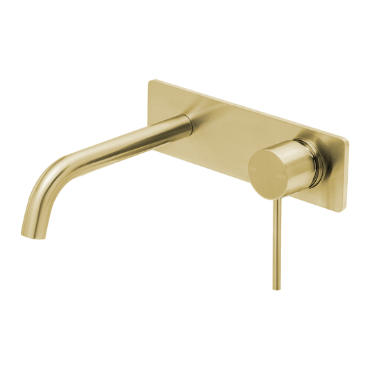 Vivid Slimline SwitchMix Wall Basin / Bath Mixer Set 180mm Fit-Off Kit Brushed Gold