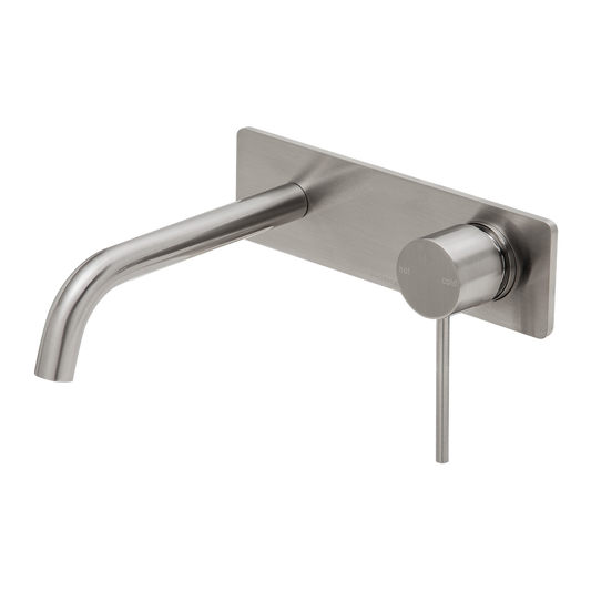 Vivid Slimline SwitchMix Wall Basin / Bath Mixer Set 180mm Fit-Off Kit Lead Free Brushed Nickel