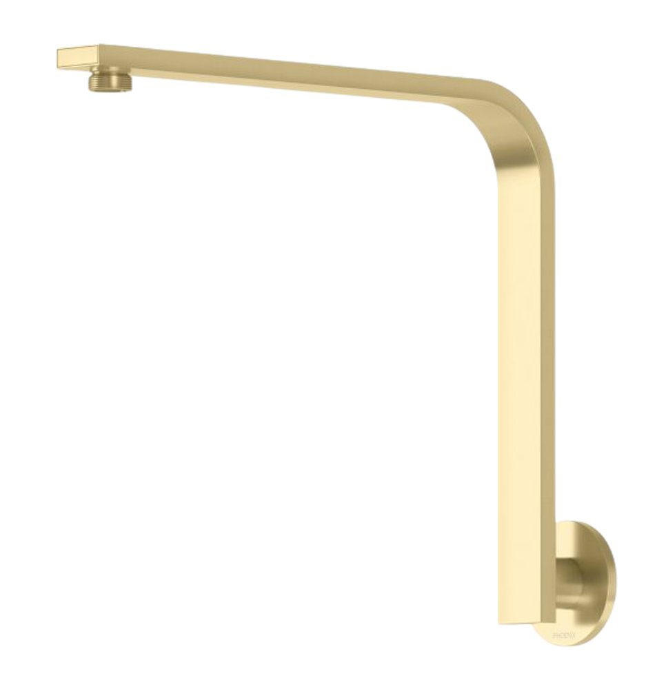 Vivid Slimline High-Rise Shower Arm Round Plate Brushed Gold