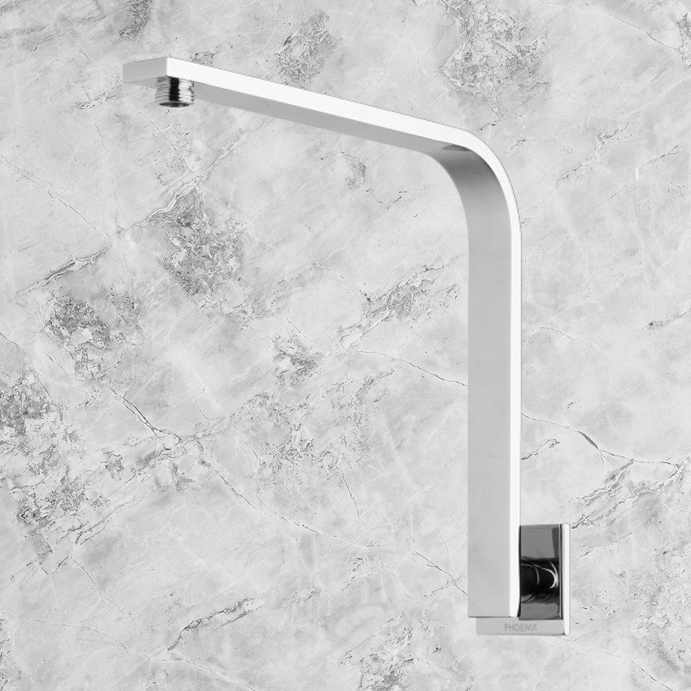 Vivid Slimline High-Rise Shower Arm Square Plate Chrome