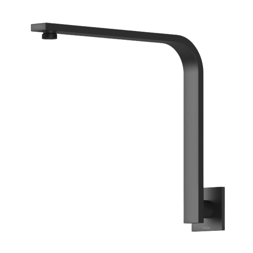 Vivid Slimline High-Rise Shower Arm Square Plate Matte Black