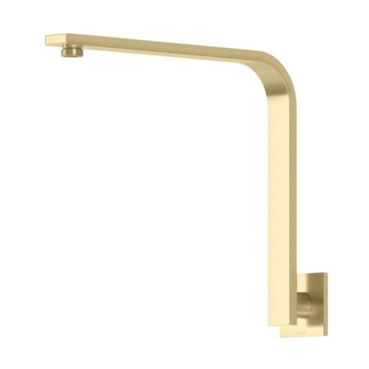 Vivid Slimline High-Rise Shower Arm Square Plate Brushed Gold