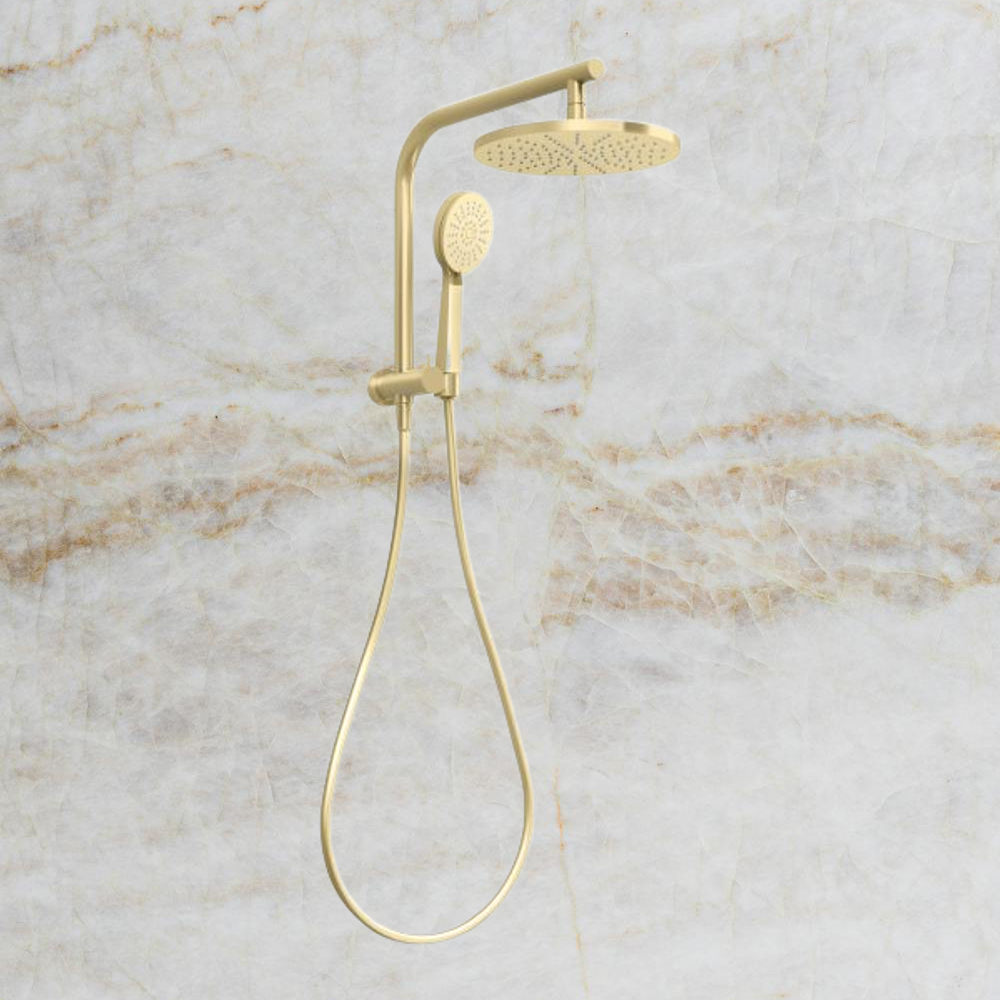 Vivid Slimline Compact Twin Shower Brushed Gold