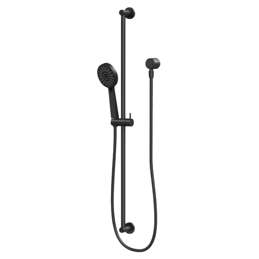 Vivid Slimline Extended Rail Shower Matte Black