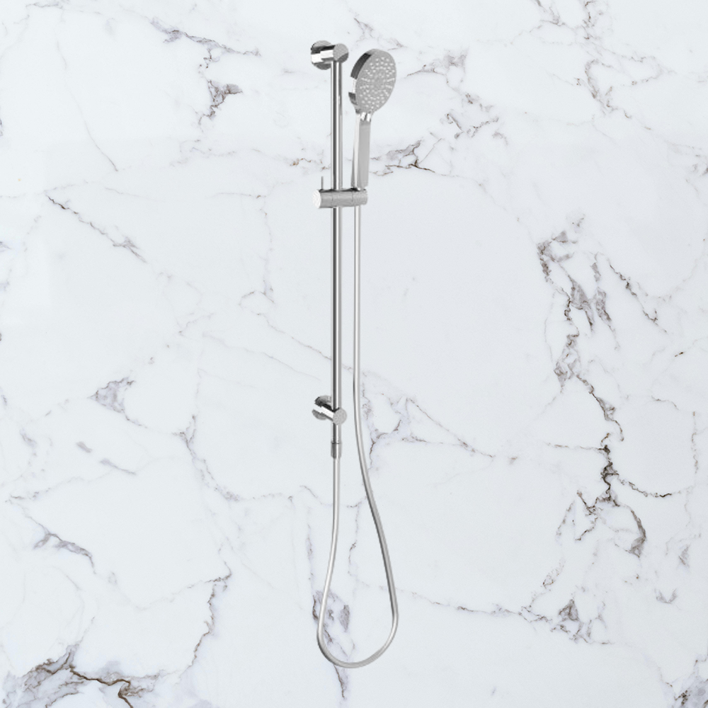 Vivid Slimline Water Through Rail Shower Chrome