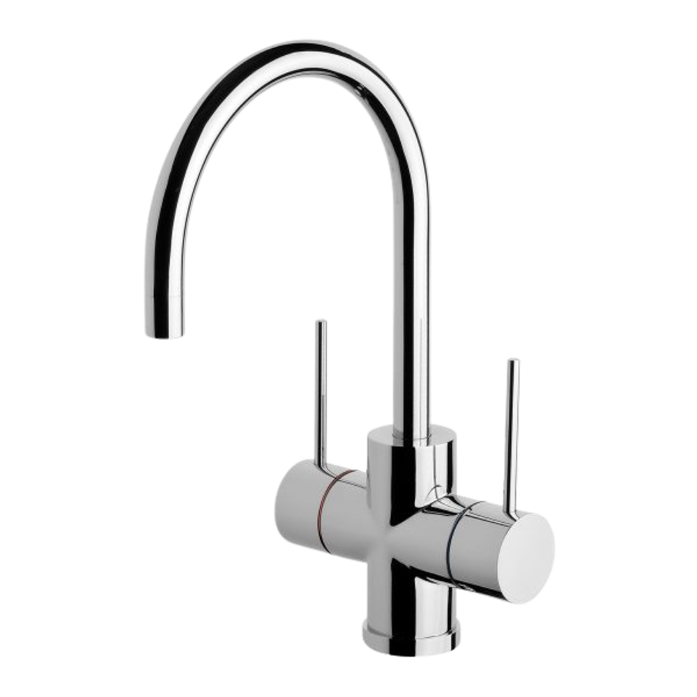 Vivid Slimline Twin Handle Sink Mixer 160mm Gooseneck Chrome