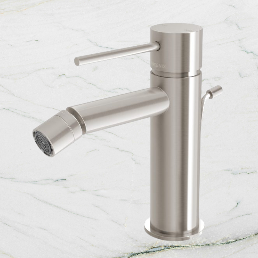 Vivid Slimline Bidet Mixer with Pop-Up Waste Brushed Nickel