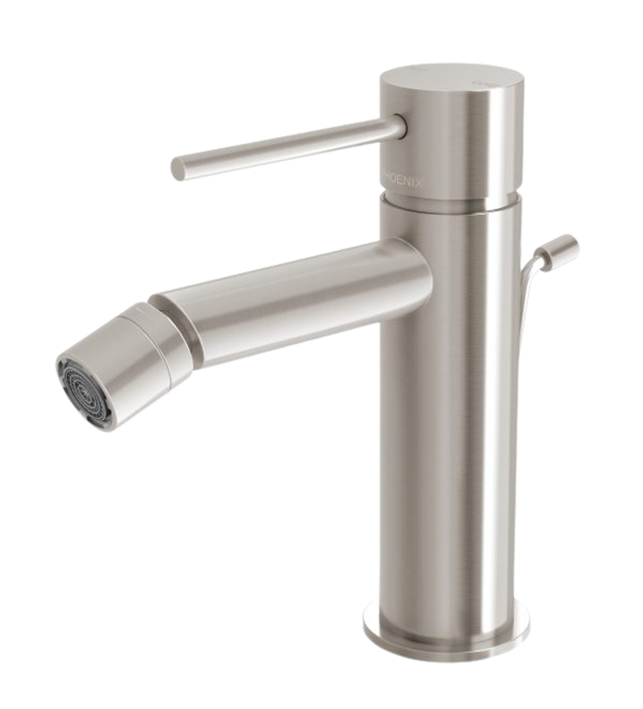 Vivid Slimline Bidet Mixer with Pop-Up Waste Brushed Nickel