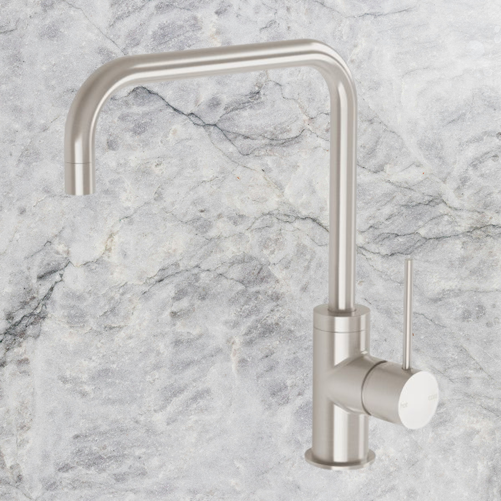 Vivid Slimline Sink Mixer 220mm Squareline Brushed Nickel