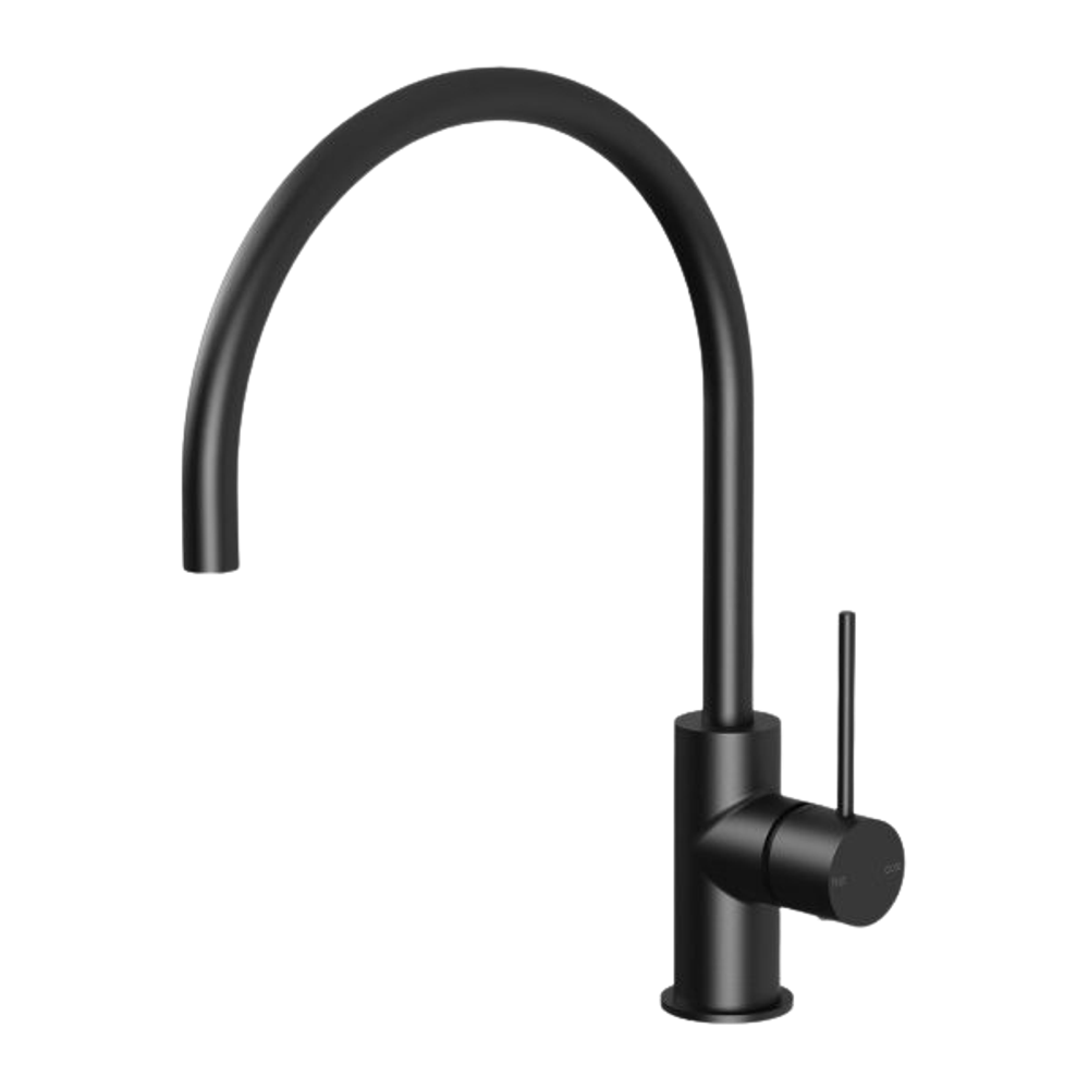 Vivid Slimline Sink Mixer 220mm Gooseneck Matte Black