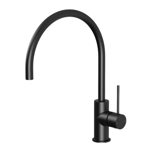 Vivid Slimline Sink Mixer 220mm Gooseneck Matte Black