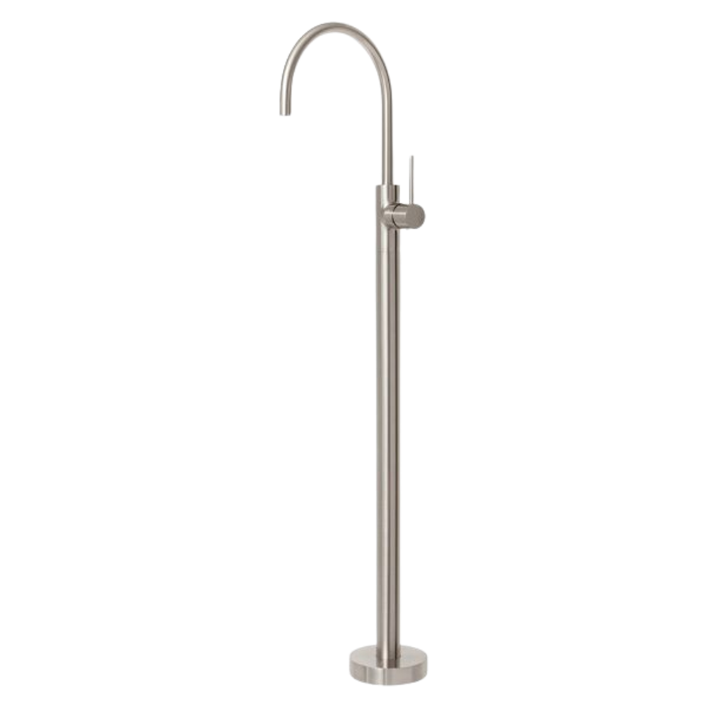 Vivid Slimline Floor Mounted Bath Mixer Brushed Nickel