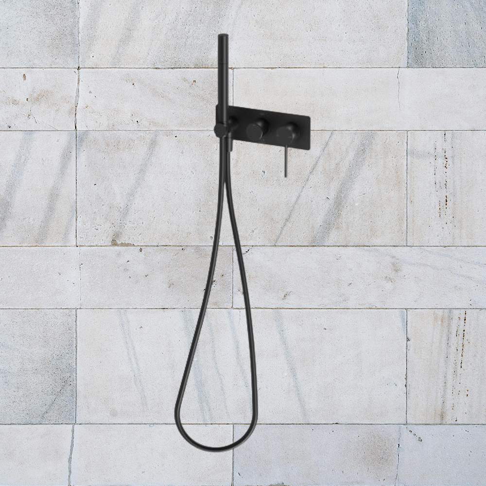 Vivid Slimline Wall Shower System Matte Black