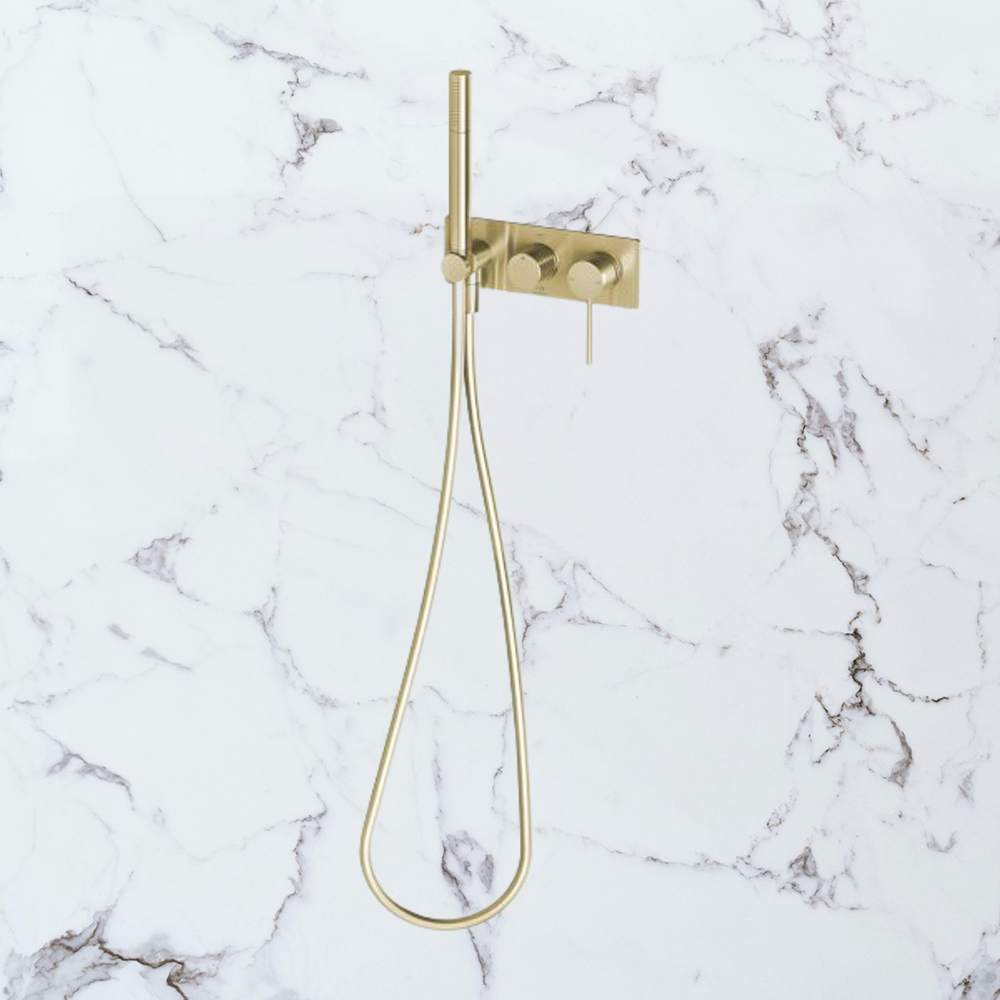 Vivid Slimline Wall Shower System Brushed Gold